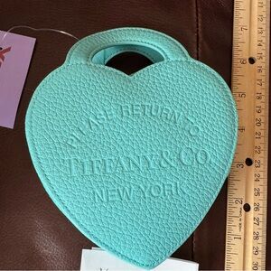 Tiffany & Co. Mini Heart blue leather “Please Return To Tiffany” wristlet bag